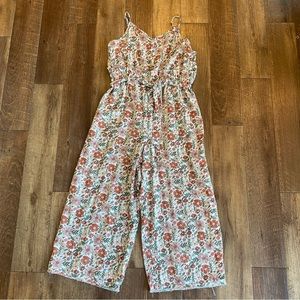 Dip linen blend boho floral sleeveless wide leg jumpsuit size 2X